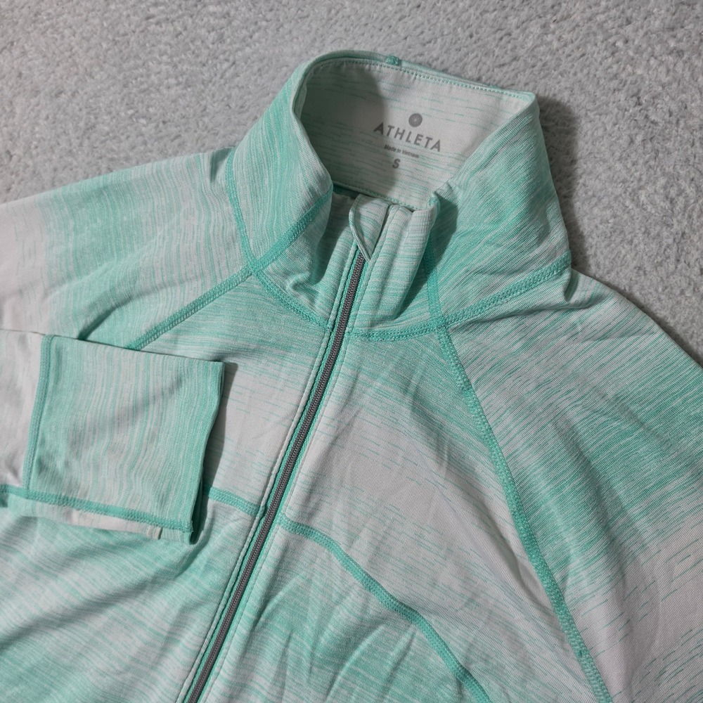 NEW Athleta Pullover Women Sm Mint Green 1/4 Zip L/S Stretch 214123-01